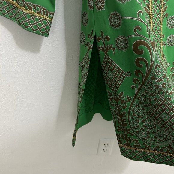 ALFRED SHAHEEN VTG 60s Tunic Dress Pantsuit Hawaii USA Brady Bunch Mom Green 12 - Picture 7 of 15